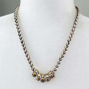 Chico’s chunky metal silver/gold tone necklace